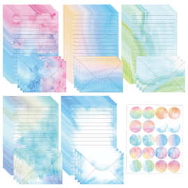 跨境水彩信笺套装66件花卉ins风创意派对生日留言祝福信纸信封