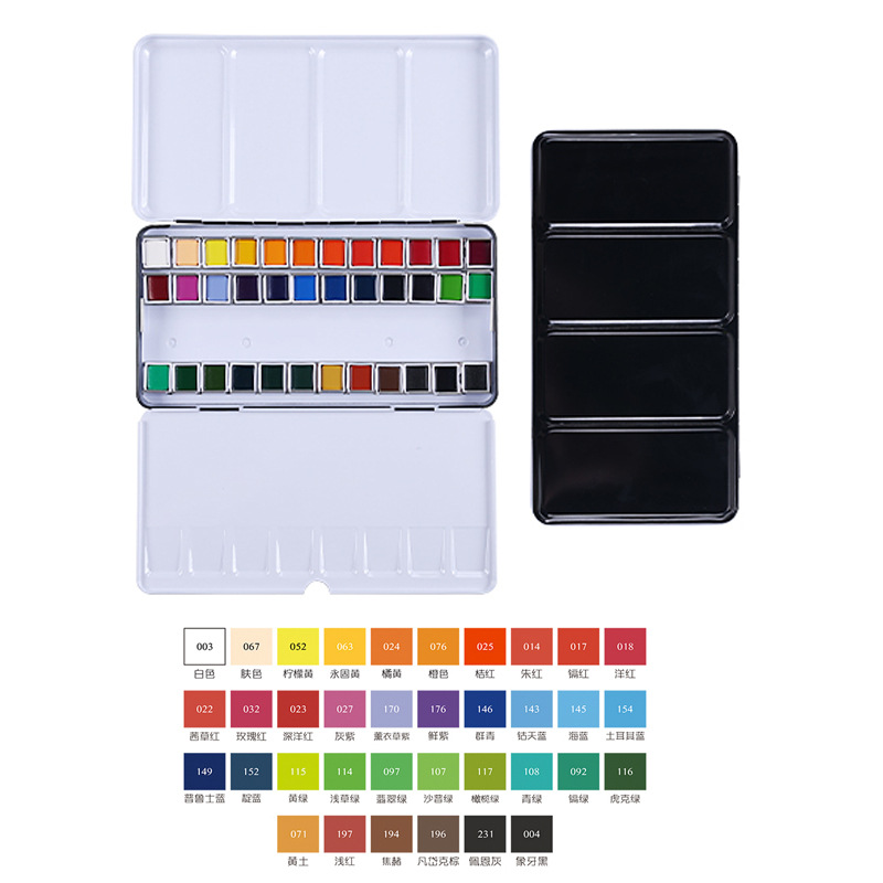 Xiupu sólido acuarela pintura acuarela herramienta traje principiante arte estudiante pintura portátil color nacarado