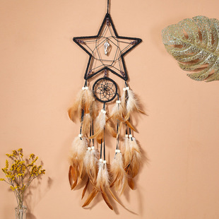 Sun Moon Star Dream Catcher Indian style feather wind chimes ornaments home decoration crafts in stock wholesale
