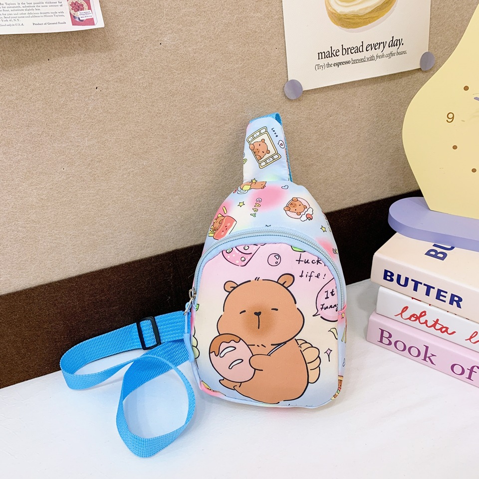 Caricatura lindo bolso de pecho para niños y niñas Capibara Dolphin Impresión mochila infantil 2025 nuevo bolso para niños