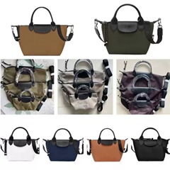 高品質の大、中、小の女性用ミニ取り外し可能なショルダーストラップ餃子バッグ、厚みのあるナイロン、第一層牛革ポータブルクロスボディバッグ