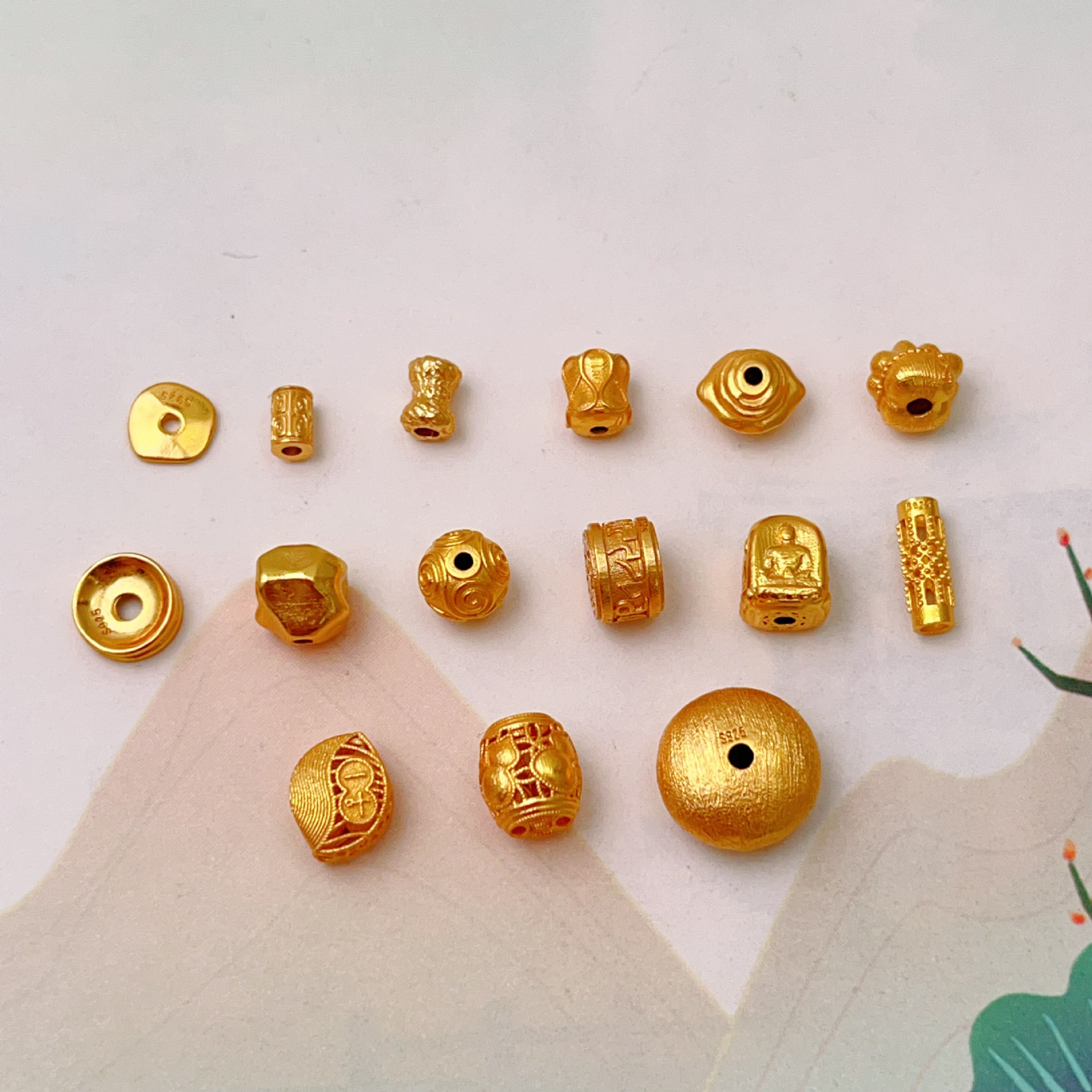S925 Silver Gold-Plated Spacer Beads, Spacer Discs, Barrel Beads, Ufo Straight Tube Accessories, Jewelry Accessories, Bracelet Charms, DIY Semi-Finished Products