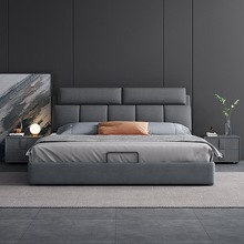 北欧科技布床现代简约1.8人双人床主卧成人床1.5米储物布艺床婚床