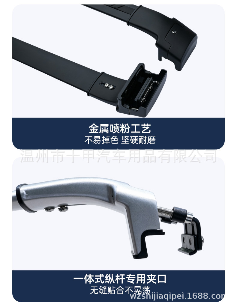 Heavy-Duty Aluminum Alloy Roof Rack with Low-Profile Clamp Design for Carrying Luggage and Cargo