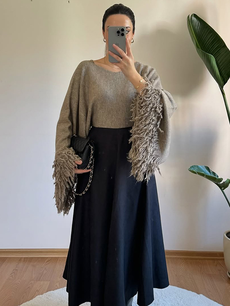 Suéter retro de manga suelta de lana de alta calidad marca de moda ropa de punto 2025 nuevo estilo europeo y americano transfronterizo