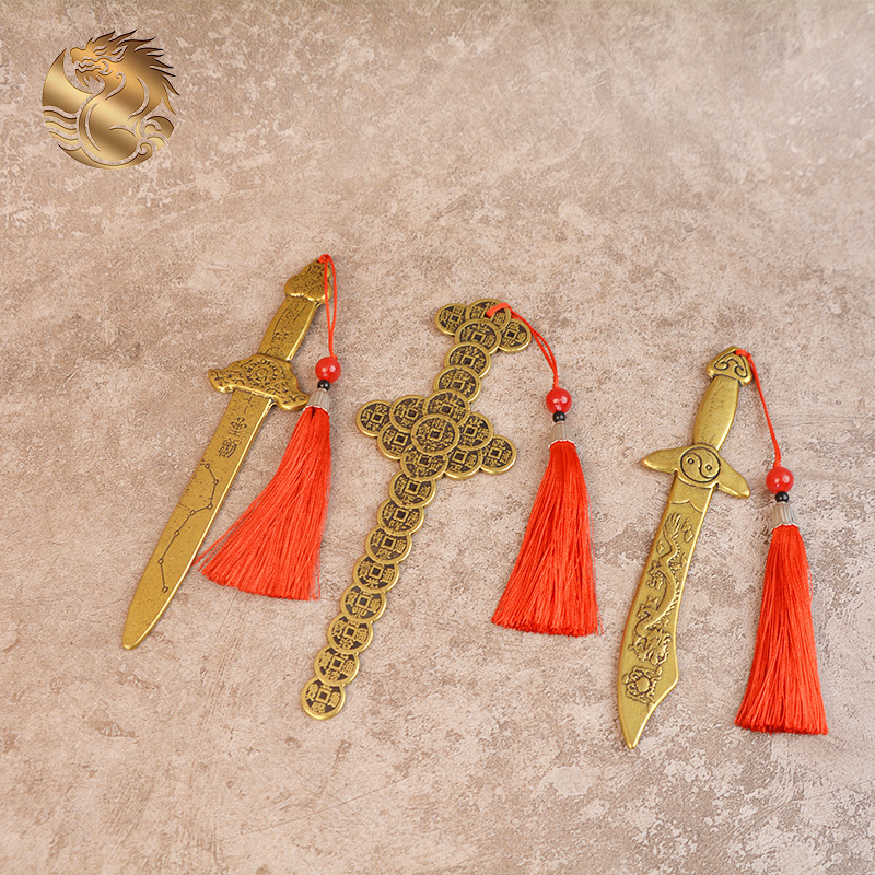 Hongda Full Brass Seven-Star Sword Five Emperors Money Sword Creative Hand Handles Auspicious Hanging Ornaments Double Dragon Knife Bronze Ware Hongda Full Brass Seven-Star Sword Five Emperors Money Sword Creative Hand Handles Auspicious Hanging Ornaments Double Dragon Knife Bronze Ware