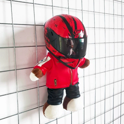 Motosiklet dəbilqələri rally bear - height-28cm-rose-red-red-bear-shoei-red-lettering-upgraded-tail-wing