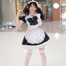 日系可爱洛丽塔兔女郎cosplay黑白色女佣女仆装lolita连衣裙