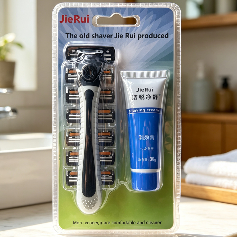 In-Stock Direct Supply Three-Layer Razor Blades Traditional Manual Razor Men's Beard Razor 1 Handle 6 Blades Including Shaving Cream In-Stock Direct Supply Three-Layer Razor Blades Traditional Manual Razor Men's Beard Razor 1 Handle 6 Blades Including Shaving Cream