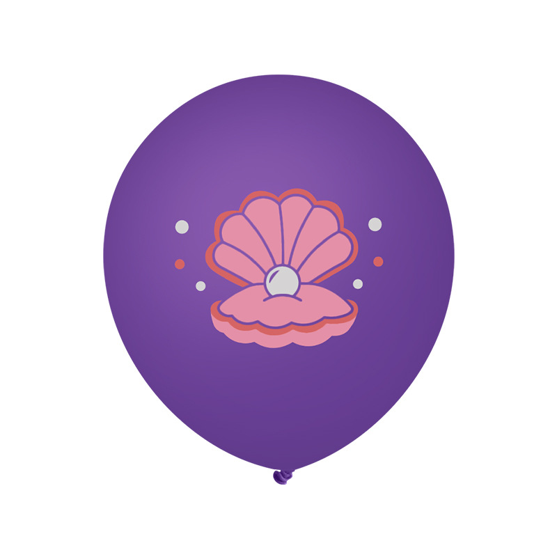 Transfronterizo nuevo globo de látex sirena de 12 pulgadas en forma de dibujos animados impreso púrpura Tiffany Blue Pearl globo