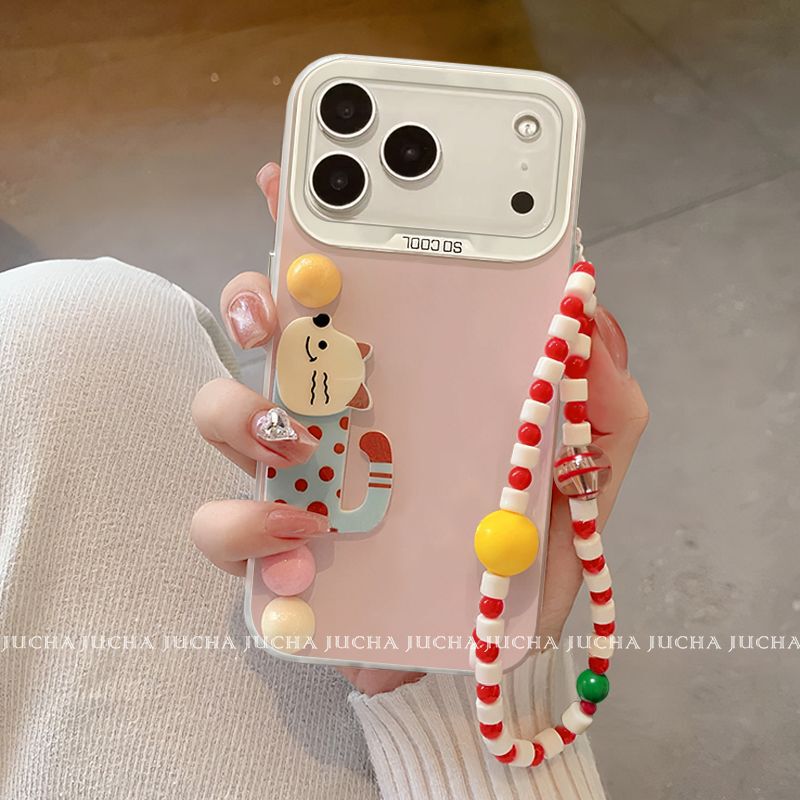 Three-Dimensional Apple 17Promax Mobile Phone Case Silicone Iphone17 New Mobile Phone Case Playful Little Round Ball Cat