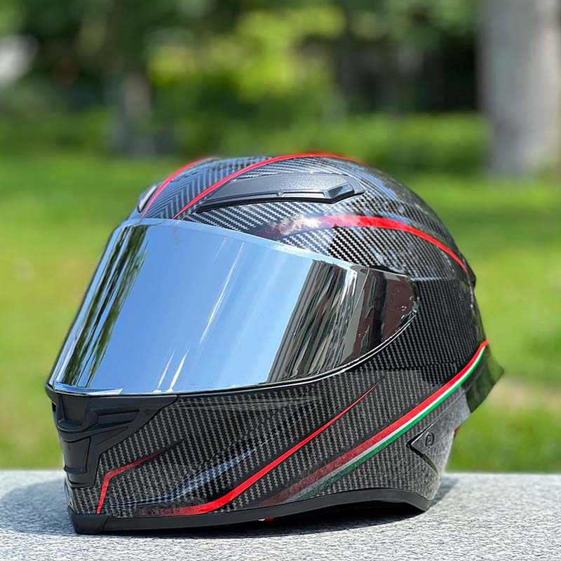Motorcycle Helmet Personalized Snow House Style with Extended Spoiler