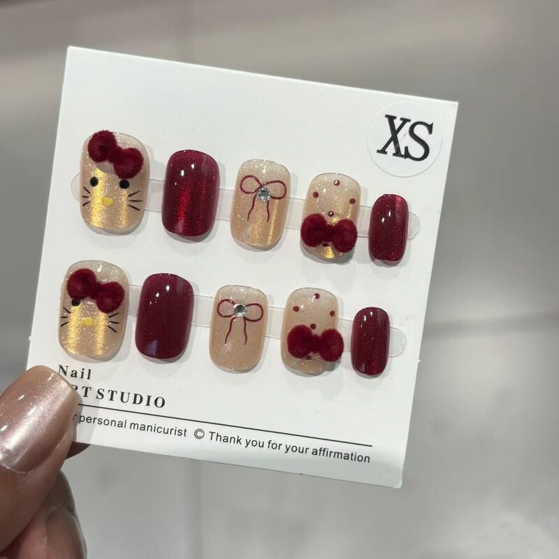 Red Velvet Kt New Style Aurora Detachable Nail Art High-End Whitening Nail Stickers Finished Handmade Product Red Velvet Kt New Style Aurora Detachable Nail Art High-End Whitening Nail Stickers Finished Handmade Product