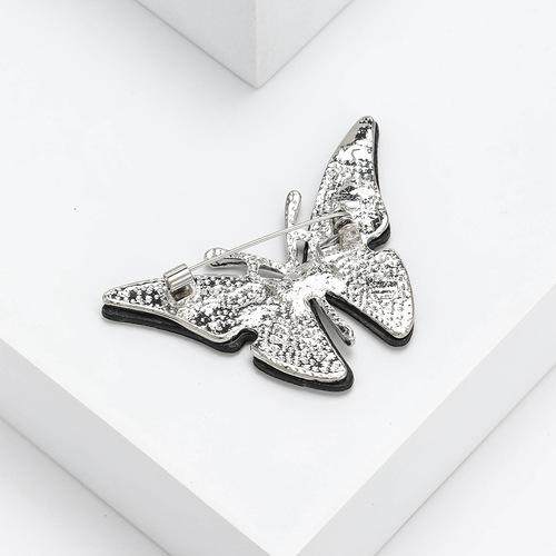European and American fashion texture natural abalone shell butterfly brooch personalized high-end rhinestone corsage coat clothing pin
