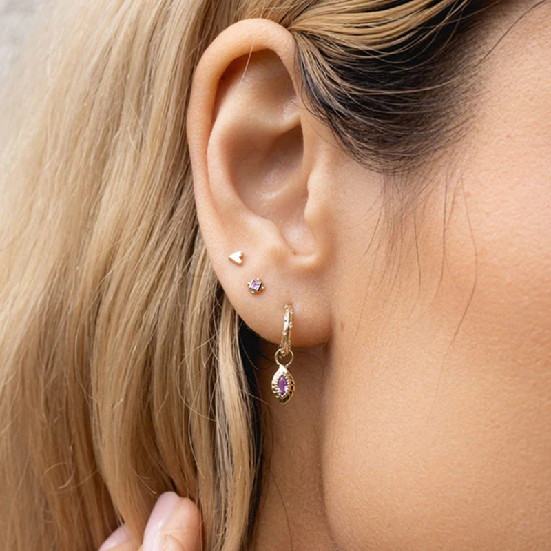 925 Sterling Silver Material 925 Sterling Silver Zircon Star Moon Earrings