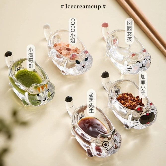 Кот хрустальное стекло, приправа, закупорное блюдо, томатный соон, уксусное блюдо, бытовой держатель для палочек для еды, многофункциональный держатель для палочек для еды