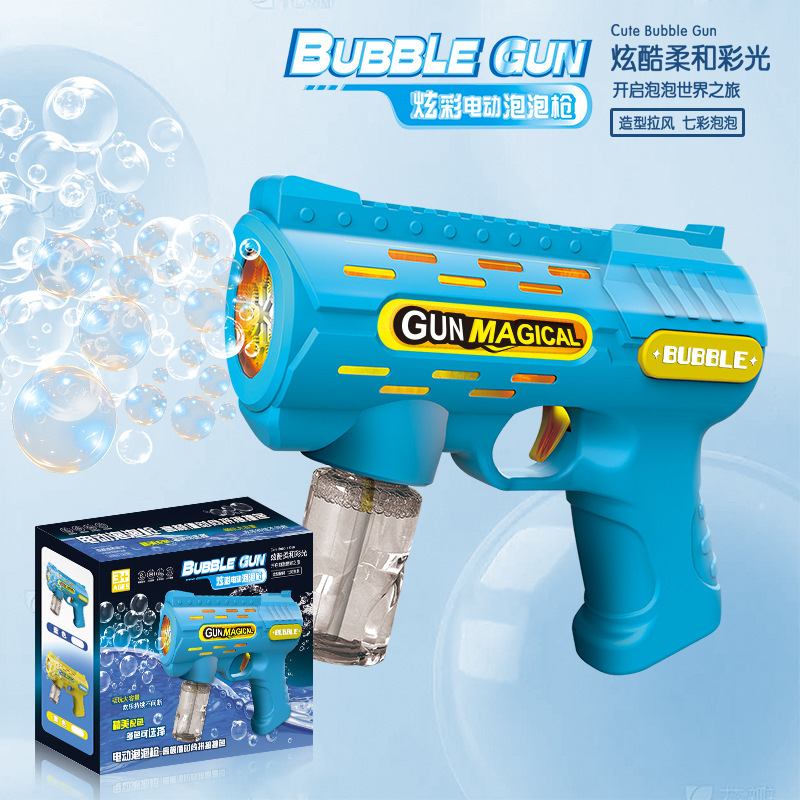 Nuevo automático de mano poroso soplado burbuja pistola eléctrica de burbujas para niños Gatlin red explosión máquina de burbujas