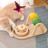 solid wood turntable Cat scratch ball Sisal Ball Toys Double ball one One piece On behalf of