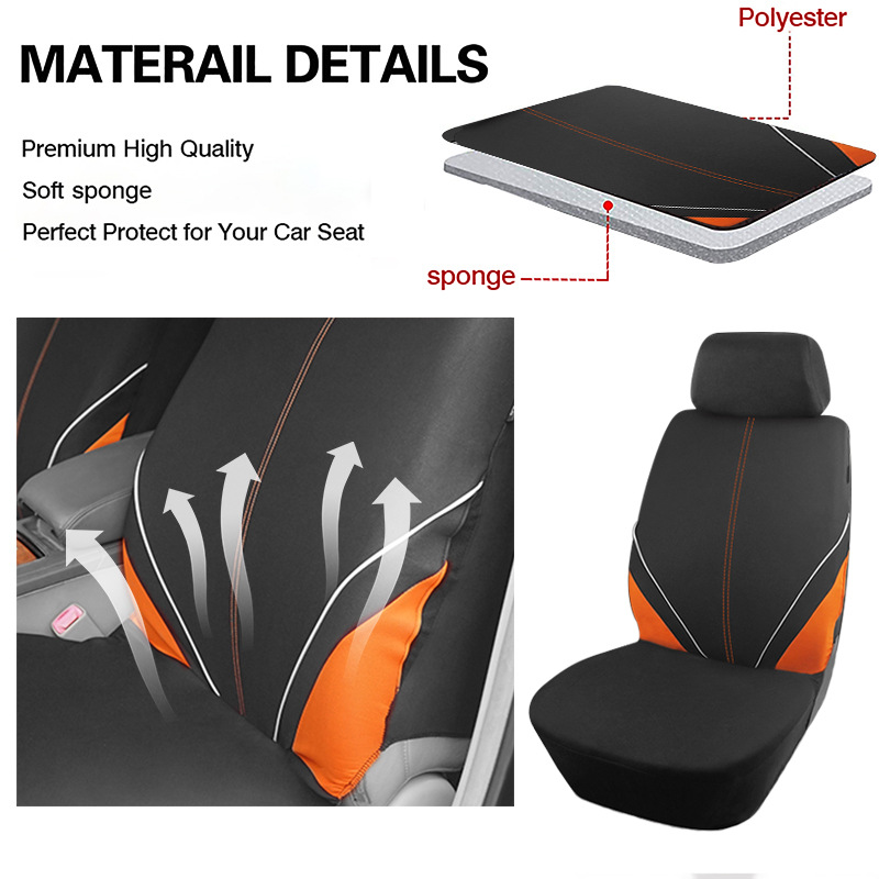 New Style Patchwork Contrasting Color Polyester Fabric Car Seat Covers Are a Hot-Selling Cross-Border Hit