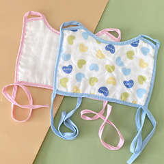 2024 New Print Gauze Bib with Adjustable Ties, 12-Layer Thick Cotton Gauze Soft and Absorbent Drool Cloth