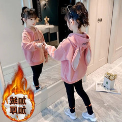 Women's and Girls' Autumn and Winter New Thicken Fleece Hooded Sweatshirts, Stylish and Warm Top for Middle and Large Children Winter Sweater