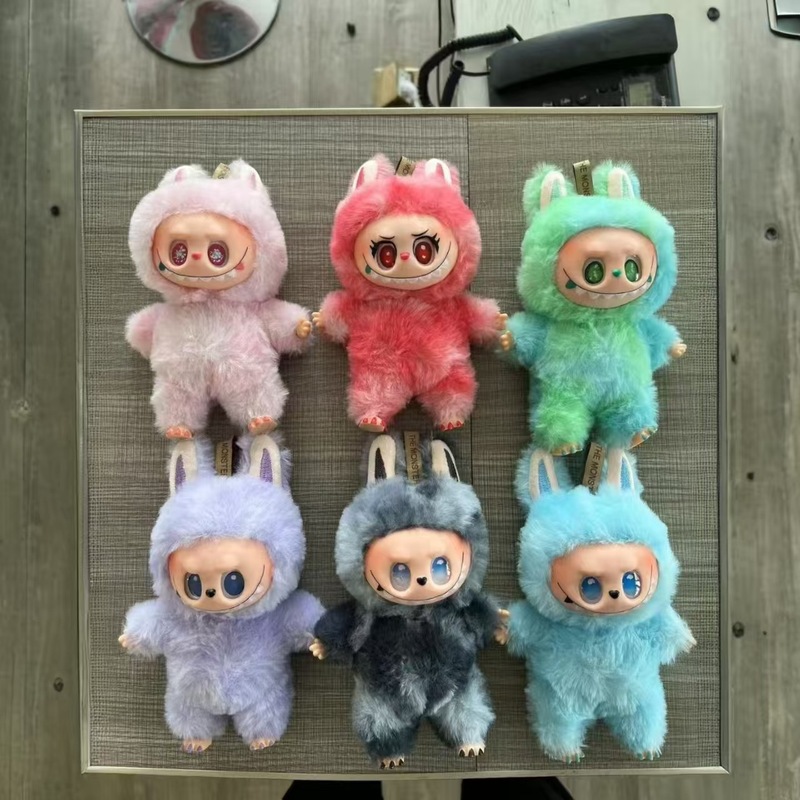 泡マットlabubu 3.0版前方高エネルギーエナメル布公仔ストラップ心マカロン公仔|undefined
