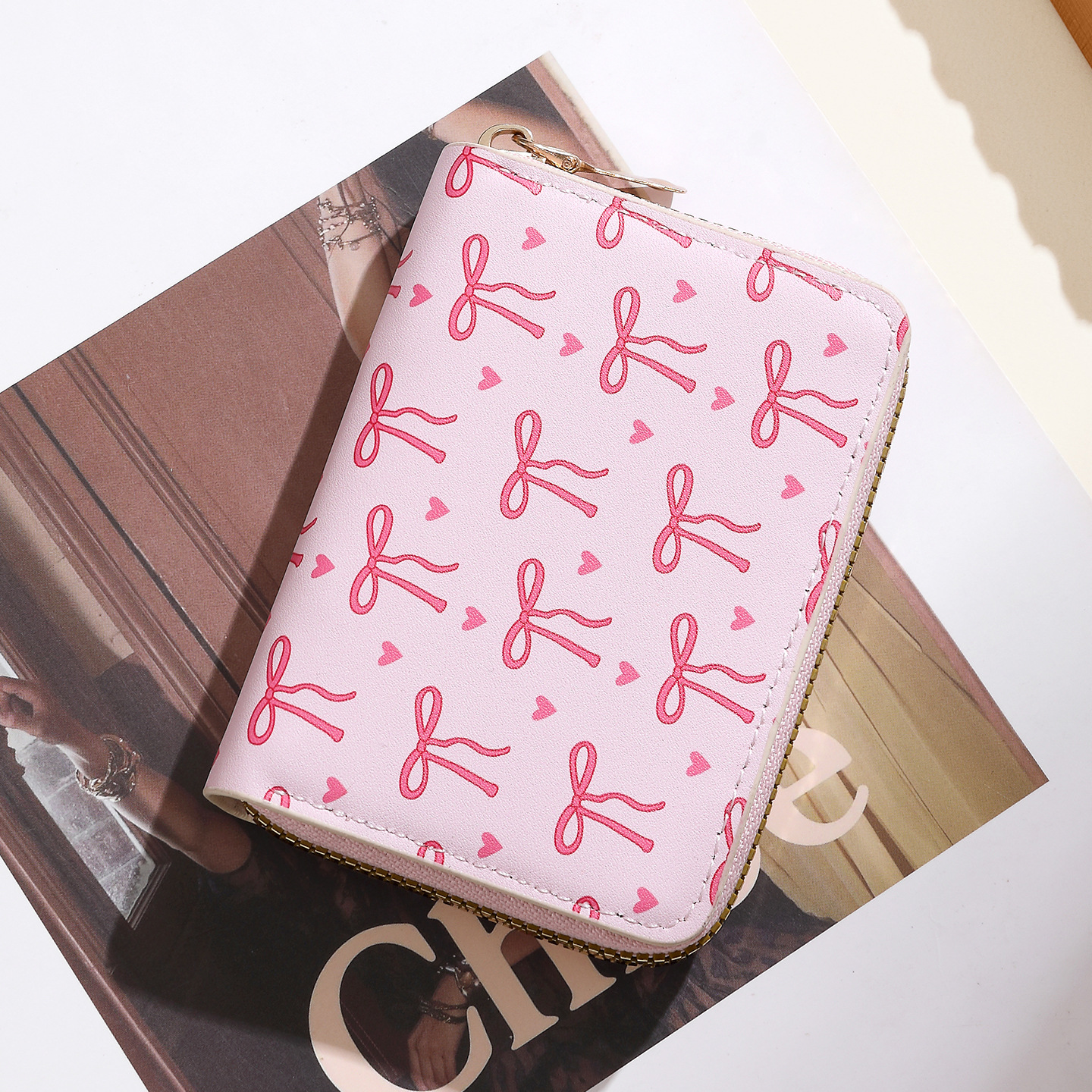Lindo tarjetero para mujer de gran capacidad ultrafino con múltiples tarjetas, tarjetero compacto, licencia de conducir, bolso de almacenamiento, monedero portátil