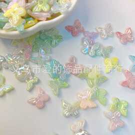 双色幻彩中孔蝴蝶手工diy古风发簪手链头饰吊坠蝴蝶饰品配件批发