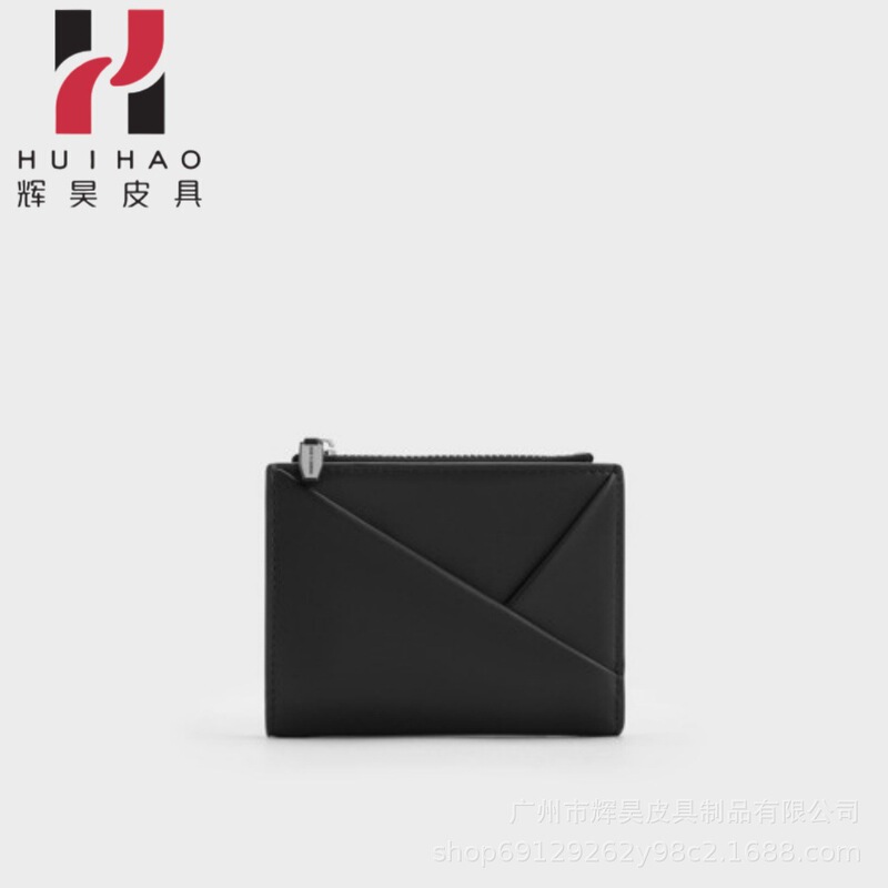 Japanese Hot-selling Imitation Leather Women's Short Wallet Personalized Cross Buckle Cowhide Folding Coin Storage Small Wallet