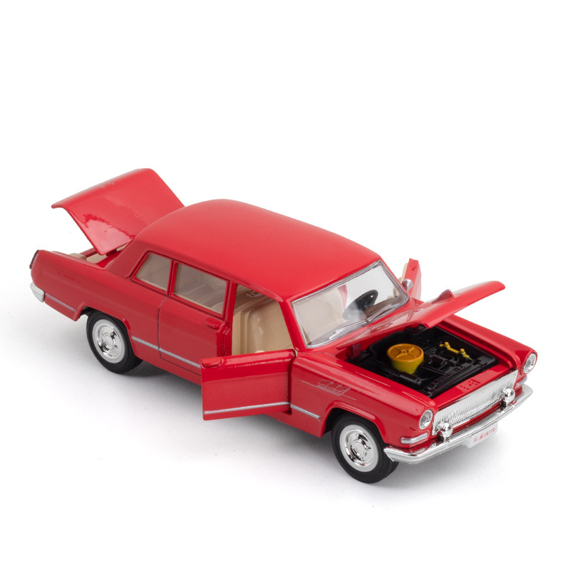 Ma ke yi genuino coche de aleación modelo 1 a 32 bandera roja CA770 con sonido y luz tire hacia atrás coche de juguete modelo de música adornos