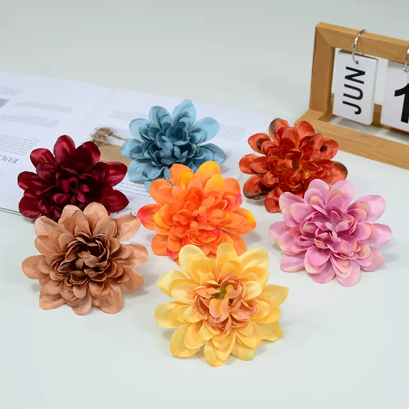 秋大丽菊花朵仿真大丽花批发婚礼装饰花朵材料包花盒配花森系花环