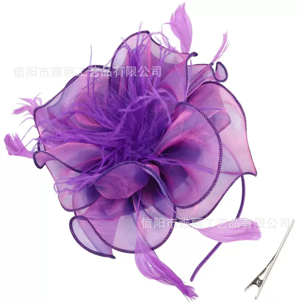 Amazon's best-selling European and American three-dimensional flower headpiece, organza hair accessory for dance performances, horse racing event headband