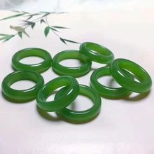 新疆外蒙料和田玉碧玉戒指指环扳指菠菜绿男女款玉石指环尾戒