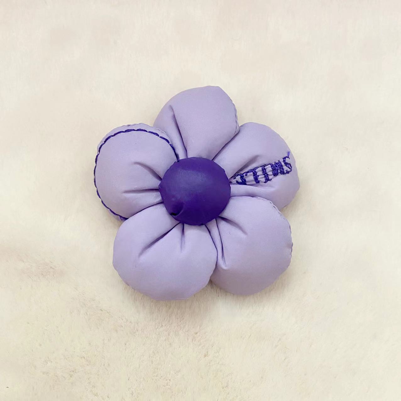 Korean spring style rainproof cloth embroidered letters filled with cotton five-petal flower clothing and headwear accessories filled with cotton handmade flower accessories