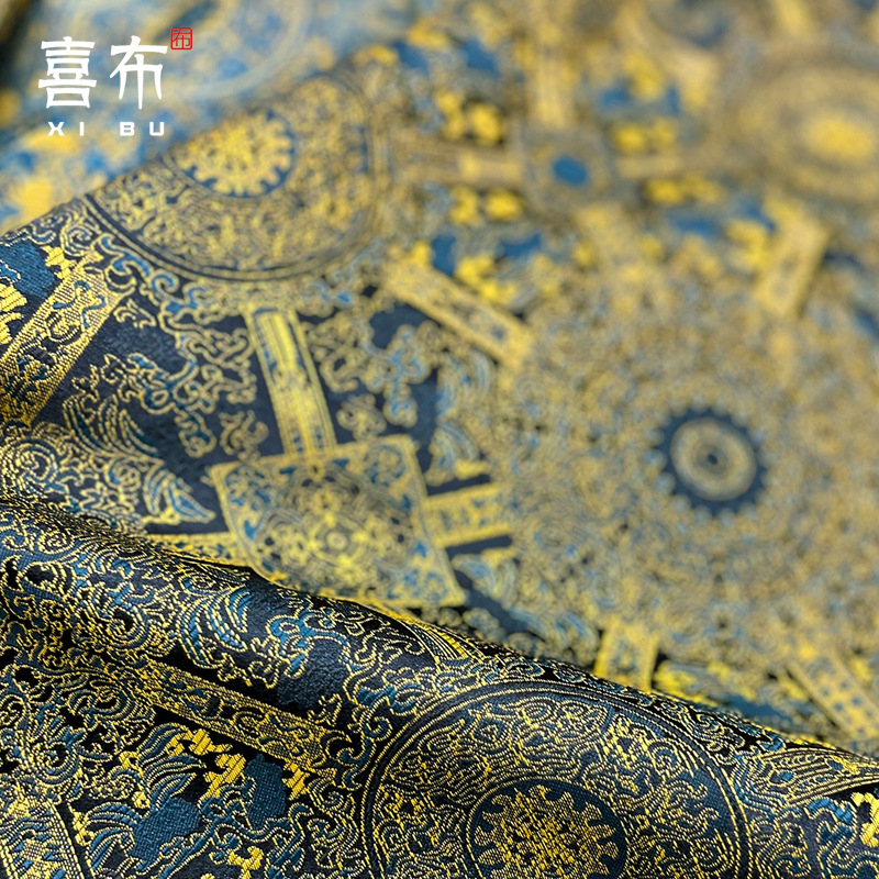 仿宋锦布头 中式国风提花织锦缎布料口金包娃衣香囊艾草锤手工DIY|undefined