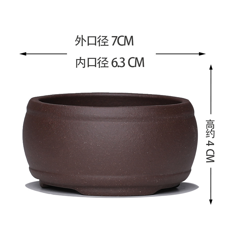 Fine ceramic Zisha small flower pot, classical moss succulent and calamus desktop dwarf bonsai pot for wholesale