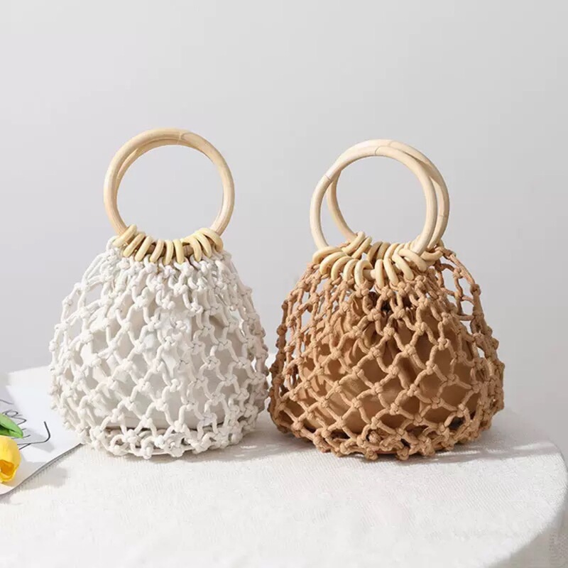 Wholesale Bags for Women 2025 New Trendy Fashion Simple Hollow Hand-Woven Bag