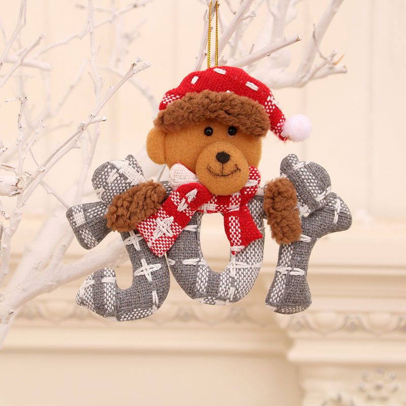 Decoraciones de Navidad anciano muñeco de nieve ciervo regalos de Navidad pequeño colgante muñeca de peluche colgante de árbol de Navidad suministros