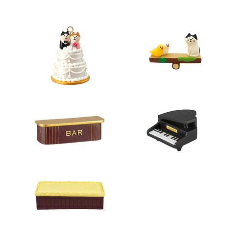 Japanese cat groceries trendy play ZAKKA bar table INS piano decoration dessert table resin crafts small ornaments