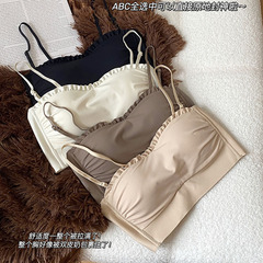 2023新款夏薄款無痕抹胸鏤空懸浮杯無肩帶美背內衣女聚攏文胸外貿