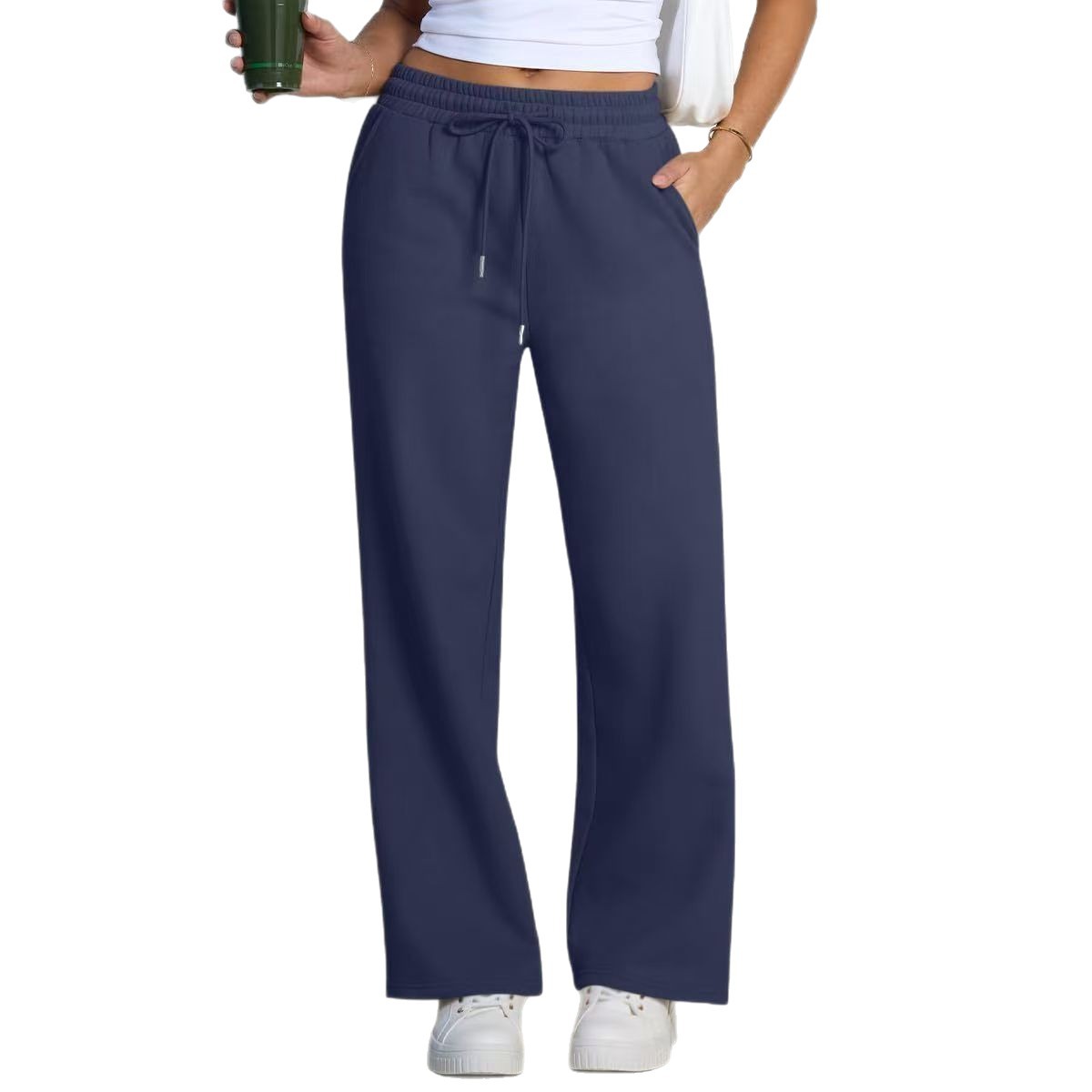 2026 primavera y otoño nueva pareja pantalones casuales de piernas anchas marca de moda americana recta suave piel cálida viaje