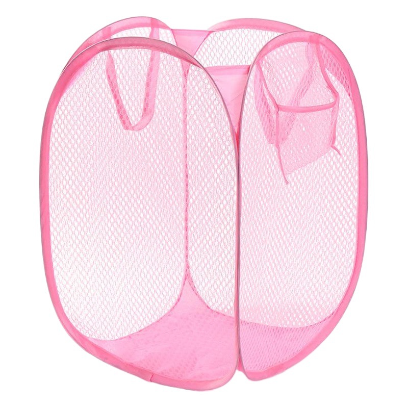 Malla cesta de lavandería plegable monocromo simple cesta de almacenamiento cesta de lavandería hogar Baño cesta de lavandería cesta de artículos diversos