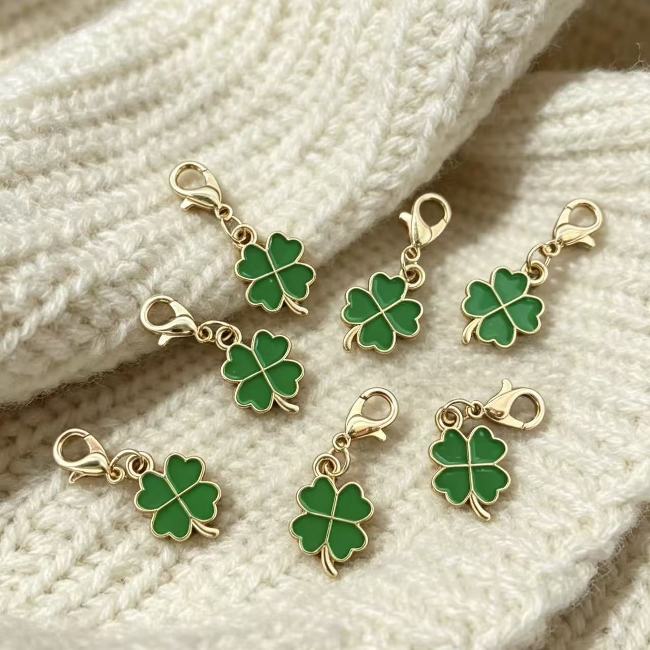 Oil Drop Accessories, Four-Leaf Clover Jewelry Accessories, Three-Leaf Clover DIY Pendant Accessories, Necklace, Phone Chain, Keychain Pendant