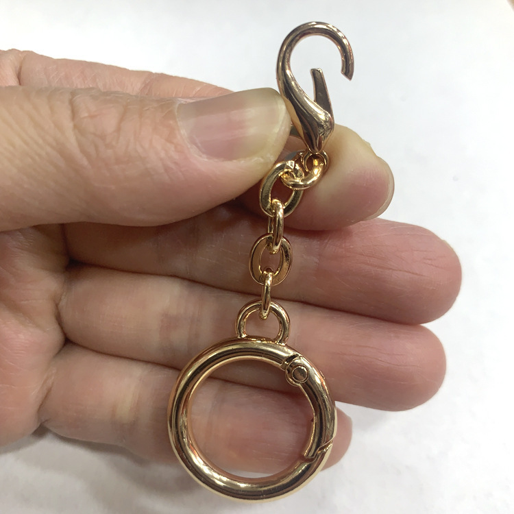 メーカー卸売亜鉛合金小さな耳スプリングコイル DIY ショートチェーンダブルバックル電気メッキロブスタークラスプセット装飾バッグアクセサリー|undefined