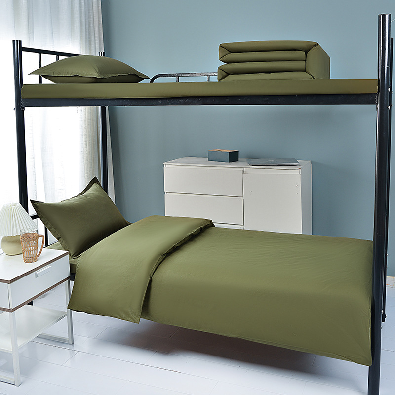 Juego de sábanas y funda nórdica de tres piezas, sábana ajustable de clase A, cama individual de dormitorio de algodón puro, ropa de cama escolar, ropa de cama para estudiantes