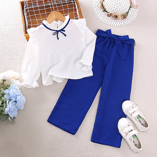 Children's Set 2024 Spring New Children's Clothing Fringe Long-Sleeve Top and Pants Cross-Border Trade Wholesale Children's Apparel