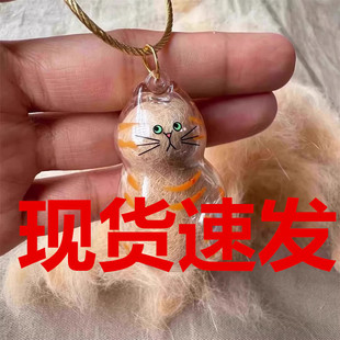 Transparent Cat Hair Storage Box Charm Capsule Toy Cat Hair Storage Capsule Keychain Pendant Souvenir