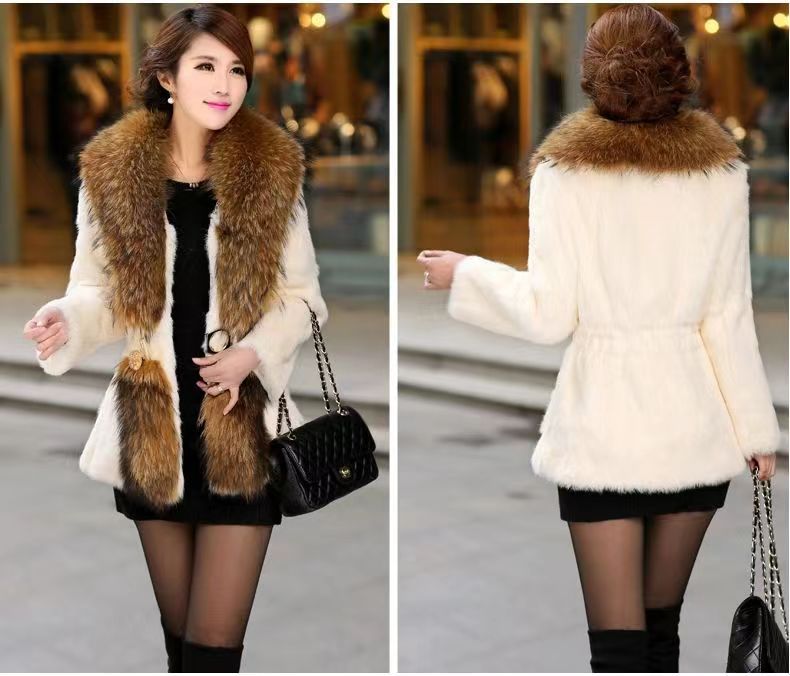 Women's Clothing New autumn and winter fur coat for women long coat raccoon fur collar mink velvet thickening_voghion.com