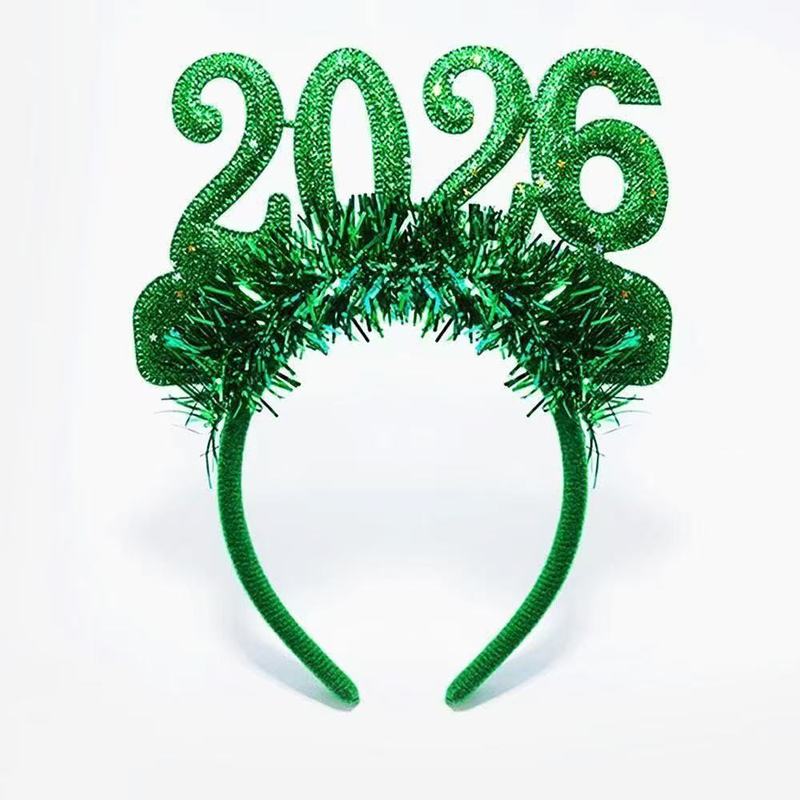 新年2026跨年发箍派对狂欢闪粉彩色头饰数字圣诞氛围跨境亚马逊热|undefined