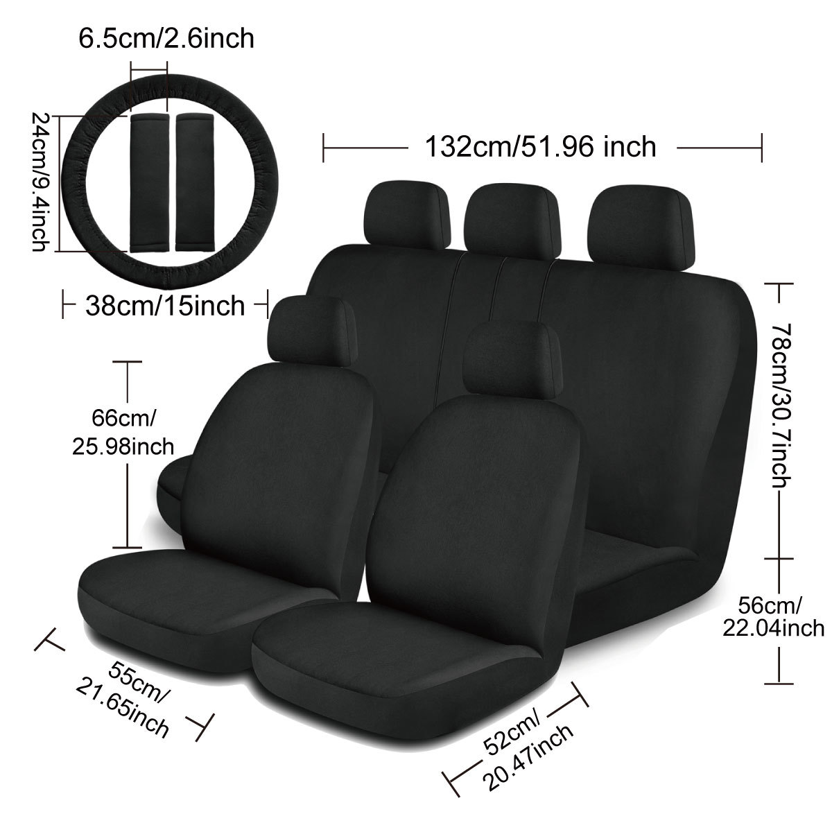 Car seat cover five seats polyester fabric selling general type_voghion.com